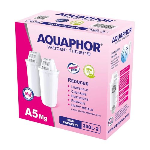  Aquaphor Provence Water Filter White Includes 1 A5 Filter Cartridge - Premium Water Filter in Glass Look to Reduce Lime, Chlorine and Other Substances