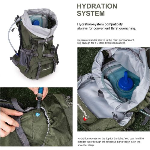  [아마존베스트]MOUNTAINTOP 50 Liter Hiking Internal Frame Backpack with Rain Cover