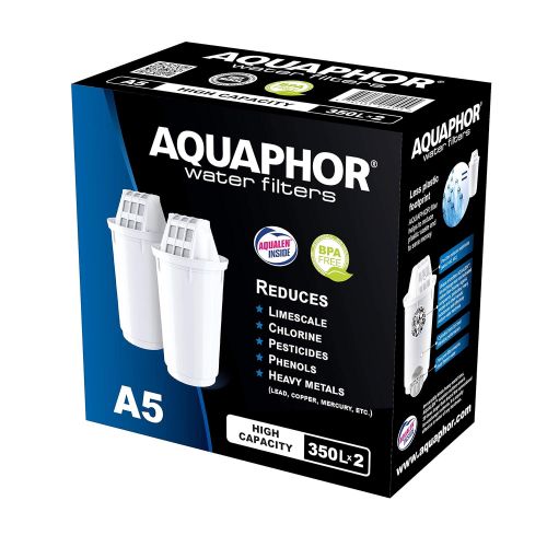  AQUAPHOR Provence schwarz inkl. 1 A5 Filterkartusche-Premium-Wasserfilter in Glasoptik zur Reduzierung von Kalk, Chlor & Schwermetallen, Kunststoff, Volumen 4,2 l