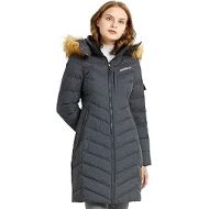 Orolay Womens Quilted Down Jacket Long Winter Coat Puffer Jacket with Faux Fur Hood
