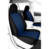 CalTrend Middle Row Captain Chair Custom Fit Seat Cover for Select Toyota Sienna Models - I Cant Believe Its Not Leather (Blue Insert with Black Trim)