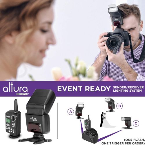  Altura Photo AP-305C Canon Flash Light with Manual Trigger - Camera Flash for Canon R, RP, 90D, 80D, 70D, SL2, T7I, T6, T6I, 5D, 6D, 7D, M6, M50, 2.4GHz TTL Speedlite for DSLR and