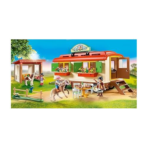 플레이모빌 Playmobil Pony Shelter with Mobile Home