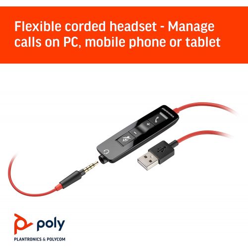  [아마존베스트]Plantronics Blackwire C5220 Stereo Headset USB C Connector for PC - Black