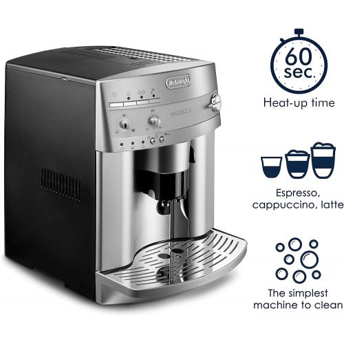 드롱기 [아마존베스트]DeLonghi ESAM3300 Super Automatic Espresso/Coffee Machine & DLSC060 Milk Frothing Jug, 12 oz, Stainless Steel