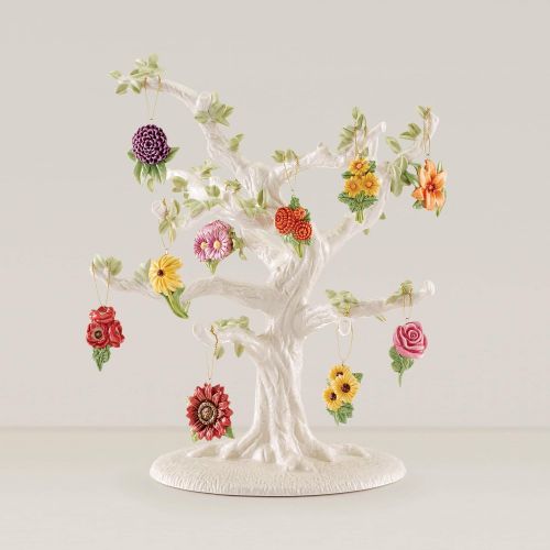 레녹스 Lenox Fall Flowers 10-Piece Ornament Set, 0.55 LB, Multi