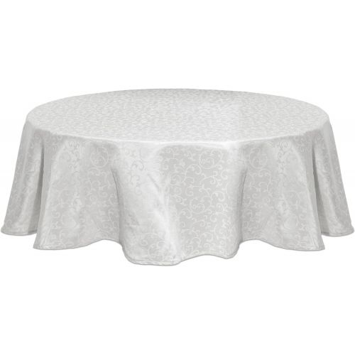 레녹스 Lenox Opal Innocence 90 Round Tablecloth, White