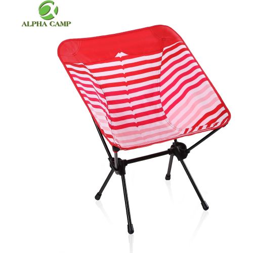  ALPHA CAMP Camping Chair Portable Ultralight Compact Folding Camping Backpack Chairs with Carry Bag Heavy Duty 225lb Capacity Compact Lightweight Folding Chair for The Outdoors, Ca캠핑 의자