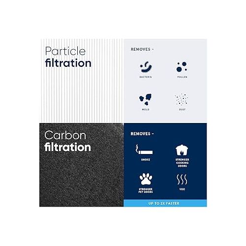  BLUEAIR Blue Pure 121 Genuine Replacement Filter, Extra Protection Particle and Activated Carbon, Fits Blue Pure 121 Air Purifier
