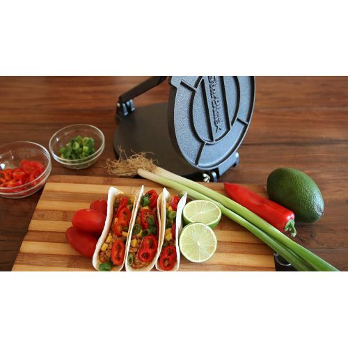  [아마존베스트]10 Inch Cast Iron Tortilla Press and 10 Inches Ceramic Tortilla Warmer by StarBlue with FREE Recipes ebook