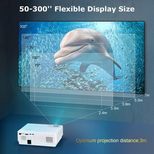  4K WiFi Bluetooth Compatible Projector, WiMiUS P28 400 ANSI Lumens Native 1920x1080 Outdoor Video Projector Support Zoom, 400’’ Screen 6D ±50°Keystone Correction for Home Theater a