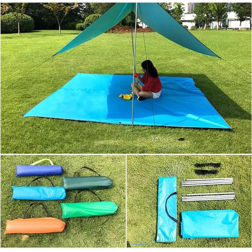  TAHUAON Camping Tent Tarps Waterproof Rain Tarp Light Compact for Backpacking Hiking Traveling Camping Beach Tarp (Green)