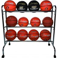 Champion Sports Chrome Frame Rolling Basketball Storage Cart - Multiple Styles