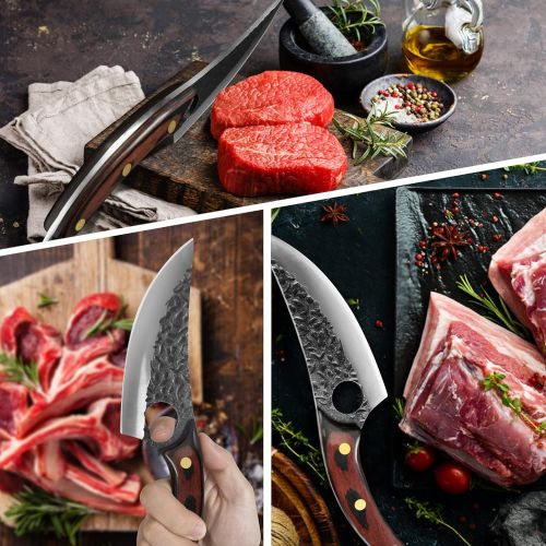  XYJ FULL TANG 6 Inch Outdoor Knife Stainless Steel Slicing Skinning Boning Knives For Hunt Deer Gator Razor Sharp Hammer Crafted Blade