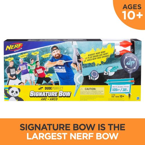 너프 Dude Perfect Signature Bow Nerf Sports Biggest Nerf Bow with 2 Nerf Whistling Arrows For Kids, Teens, and Adults (Amazon Exclusive)