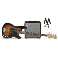 Squier by Fender PJ Electric Bass Guitar Beginner Pack with Rumble 15 Amplifier - Brown Sunburst Finish