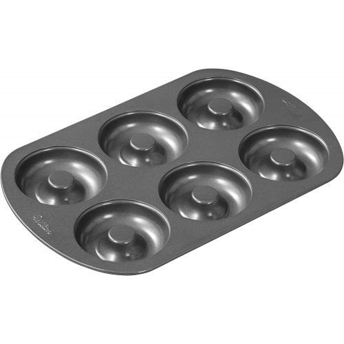  Wilton 6-Cavity Doughnut Baking Pan, Makes Individual Full-Sized 3 3/4 Donuts or Baked Treats, Non-Stick and Dishwasher Safe, Enjoy or Give as Gift, Metal (1 Pan): Kitchen & Dining