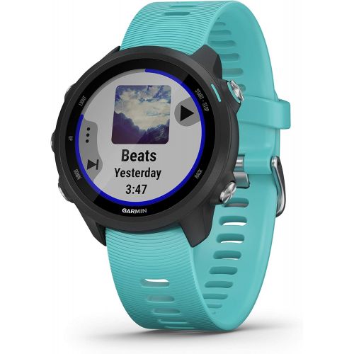  Garmin Forerunner 245 GPS Running Smartwatch with Included Wearable4U 3 Straps Bundle (Aqua Music 010-02120-22, Lime/Orange/Pink)