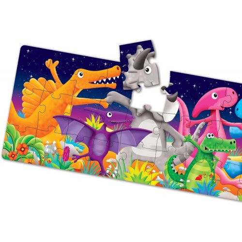  The Learning Journey Long & Tall Puzzle - Color Dancing Dinosaurs - 51 Piece, 5-Foot-Long Preschool Puzzle - Educational Gifts for Boys & Girls Ages 3 & Up, Multi (423929)