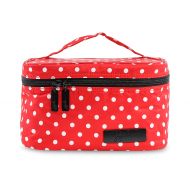JuJuBe Be Ready Travel Make-Up/Cosmetic Bag, Onyx Collection - Black Ruby - Red/White Polka Dots
