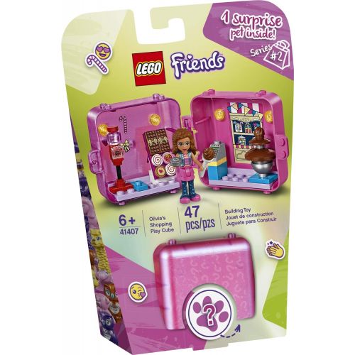  LEGO Friends Olivia’s Shopping Play Cube 41407 Building Kit, Candy Store Fun Toy That Includes Candy Store Mini-Doll, New 2020 (47 Pieces)