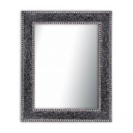 DecorShore Black/Gray Crackled Glass Decorative Wall Mirror - 30X24 Mosaic Glass Wall Mirror, Vanity Mirror, Glamorous (Black/Gray)