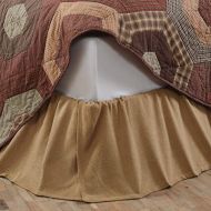 VHC 1 Piece Khaki Tan Solid Pattern Bed Skirt King Size Luxury Bold Texture Ruffled Bedskirt Bed Valance Simple Stylish Modern Rustic Casual Style Fade-Resistant 16-Inch Drop Length, D