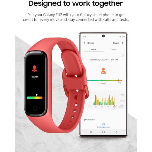 삼성 [아마존베스트]Samsung Galaxy Fit 2 Bluetooth Fitness Tracking Smart Band  Scarlet (US Version)