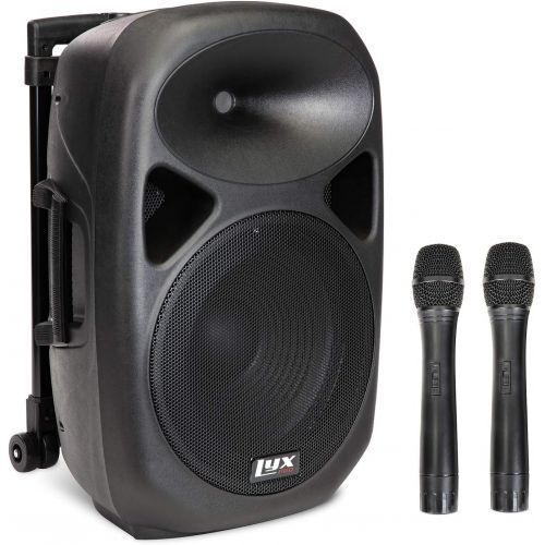  LyxPro 12 Inch Active PA Rechargeable Battery Speaker System, Bluetooth, MP3, USB, SD Card Slot, Foldable Carry Handle, Easy Carry Wheels-SPA-12 BAT