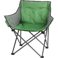 PORTAL Large Folding Camping Sofa Chair Padded Outdoor Club Chair with Cup Holder Green