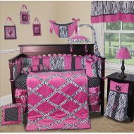 Sisi SISI Baby Girl Bedding - (Purple) Zebra Princess 14 PCS Crib Nursery Including Music Mobile