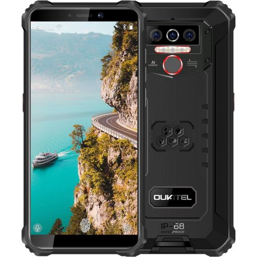  [아마존베스트]OUKITEL WP5 (2020) Rugged Cell Phones Unlocked Android 10 Smartphone 8000mAh Battery Triple Camera 4 LED Flashlights 4GB+32GB IP68 Waterproof 5.5 HD+ Global GSM 4G Dual SIM Phone F