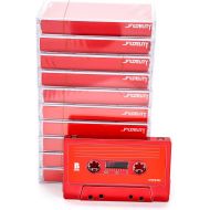 [아마존베스트]FYDELITY Blank Cassette Mixed Tape C-60 Audio 60-Min 10 Pack: Red Steel Chrome