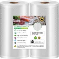 Geniusidea 8x50 Vacuum Sealer Bags for Food Saver (2 PACK), Commercial Grade Sealer Saver Rolls for Meal Prep or Sous Vide, BPA Free, Puncture Prevention, Heavy-Duty