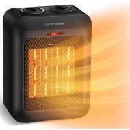 GiveBest Portable Ceramic Space Heater with Overheat and Tip Over Protection, 750W/1500W Electric Room Heater with Adjustable Thermostat for Office Room Desk Indoor Use