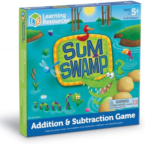  [아마존베스트]Learning Resources Sum Swamp Game, Homeschool, Addition/Subtraction, Early Math Skills, Math Games for Kids, Educational Board Games, Easter Games, Easter Gift for Kids, 8 Pieces,
