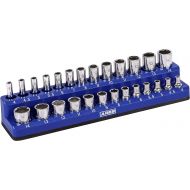 ARES 60006-26-Piece 1/4 in METRIC Magnetic Socket Organizer -BLUE -Holds 13 Standard (Shallow) and 13 Deep Sockets -Perfect for your Tool Box -Also Available in BLACK