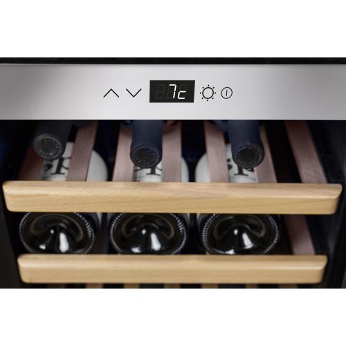  CASO WineSafe 43 Design Weinkuehlschrank fuer bis zu 43 Flaschen (bis zu 310 mm Hoehe), eine Temperaturzone 5-20°C, Getrankekuehlschrank, Energieklasse A
