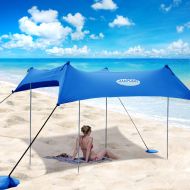 [아마존베스트]UMARDOO Family Beach Tent with 4 Aluminum Poles, Pop Up Beach Sunshade with Carrying Bag