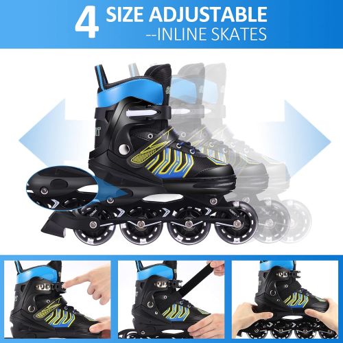  WeSkate Inline Skates Roller Shoes with Adjustable Size and Light up Wheel Fun Flashing for Boys Girls Toddlers Kids Children
