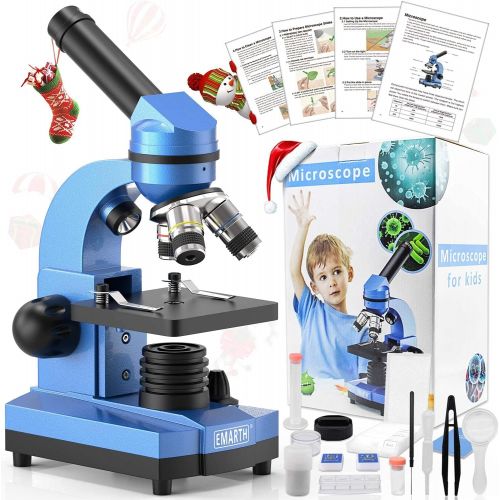 [아마존베스트]Emarth Microscope for Kids Beginners Children Student, 40X- 1000X Compound Microscopes with 52 pcs Educational Science Kits