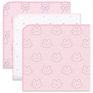 SwaddleDesigns Ultimate Swaddles, Set of 3, X-Large Receiving Blankets, Made in USA Premium Cotton Flannel, Woodland Fun, Pink (Moms Choice Award Winner)