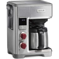 WOLF GOURMET Programmable Coffee Maker System with 10 Cup Thermal Carafe, Built-In Grounds Scale, Removable Reservoir, Red Knob, Stainless Steel (WGCM100S)
