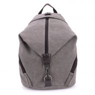 Lingae Canvas Backpack School Bag Casual College Travel Purse Shoulder Bag for Men Women (Grey)