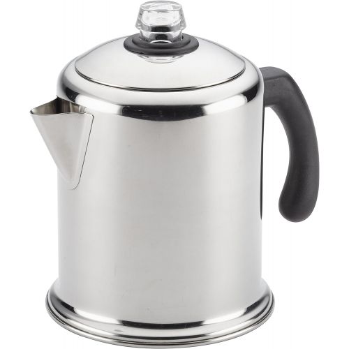  Farberware 47053 Classic Stainless Steel Yosemite 12-Cup Coffee Percolator, 12 Cup Coffee Maker, Silver