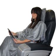 Kululu Some ZZZs 4-in-1 Poncho Style Travel Blanket and & Shredded Memory Foam Pillow Set. The Perfect Plush Blanket & Comfortable Pillow Set for a Cozy First-Class Travel on Airpl