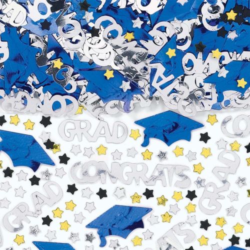  [아마존베스트]Amscan Bright Royal Blue School Colors Embossed Metallic Confetti | 1 pack | Party Favor