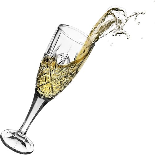  [아마존베스트]Godinger Dublin Crystal Champagne Flutes - Set of 4