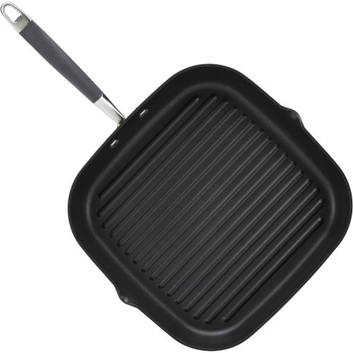  Anolon Advanced Hard Anodized Nonstick Square Griddle Pan/Grill with Pour Spout, 11 Inch, Gray