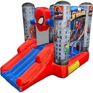 Marvel Spider-Man Bounce House with Slide, Kids Inflatable Spiderman Bouncy Castle Indoor Outdoor Plus Heavy Duty Air Blower